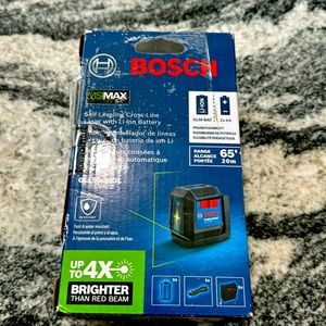 New Bosch Green-Beam 65 ft Self-Leveling Cross-Line Laser Level w/Li-ion Battery